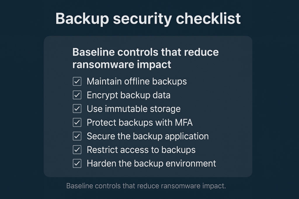 Backup security checklist
