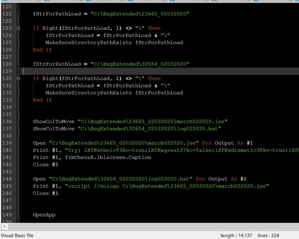 Figure 6. Example of IOC’s showing file names