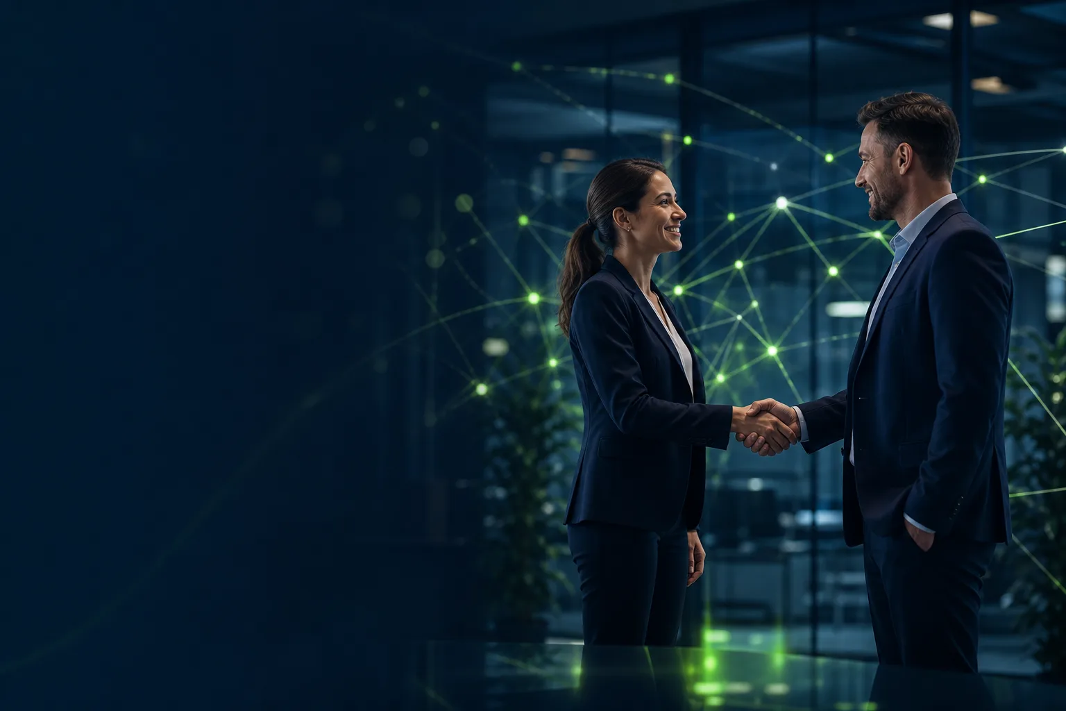 Enterprise technology partners collaborating in a modern office, representing IT Vortex's strategic partner ecosystem