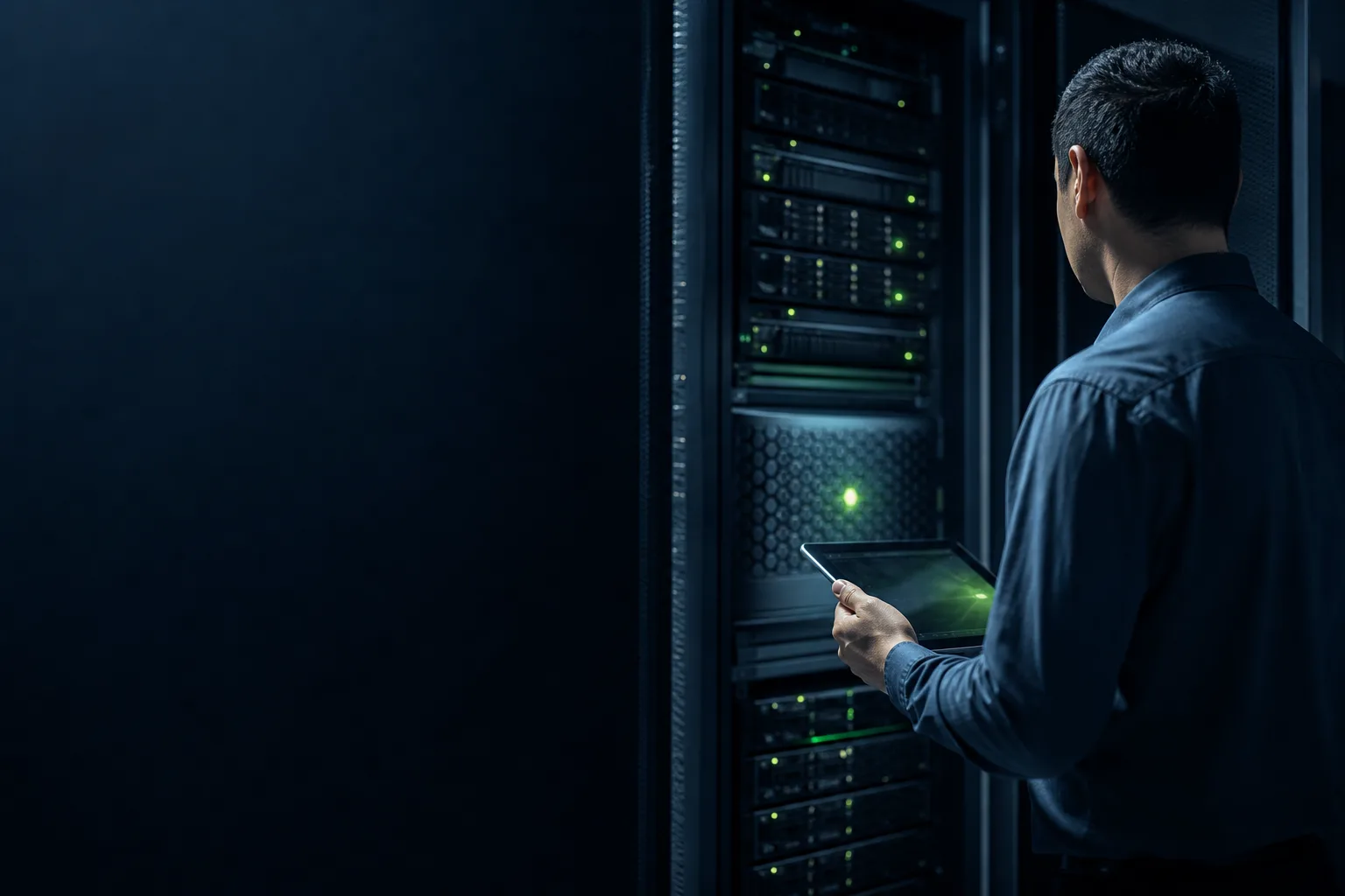 IT Vortex engineer verifying infrastructure in the data center