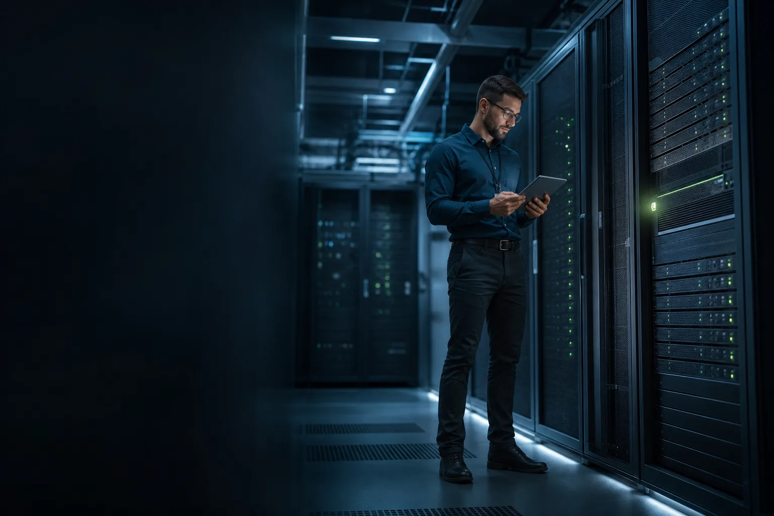IT engineer verifying immutable backups on a storage appliance