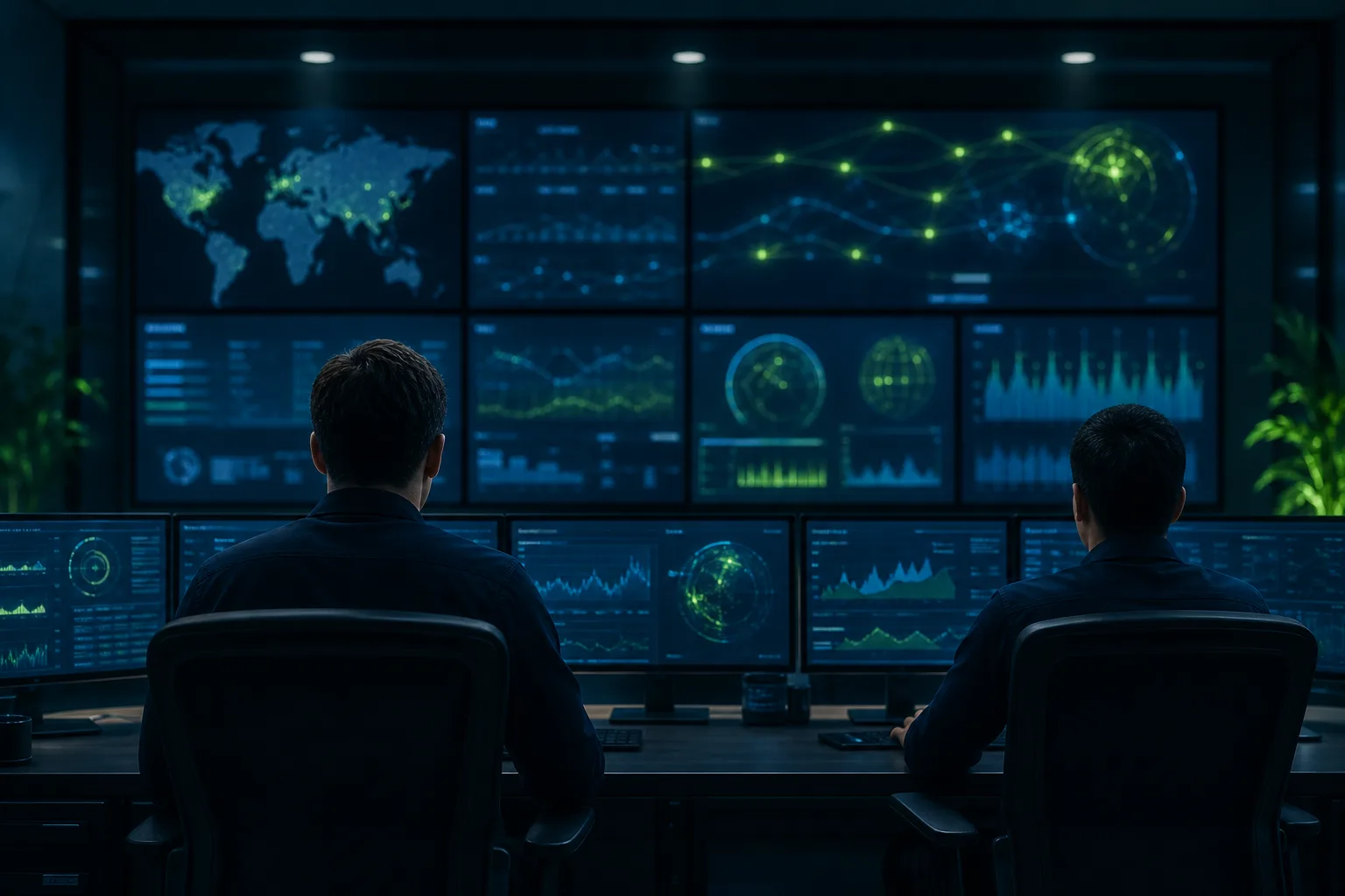 IT Vortex network operations center engineers monitoring managed cloud infrastructure around the clock
