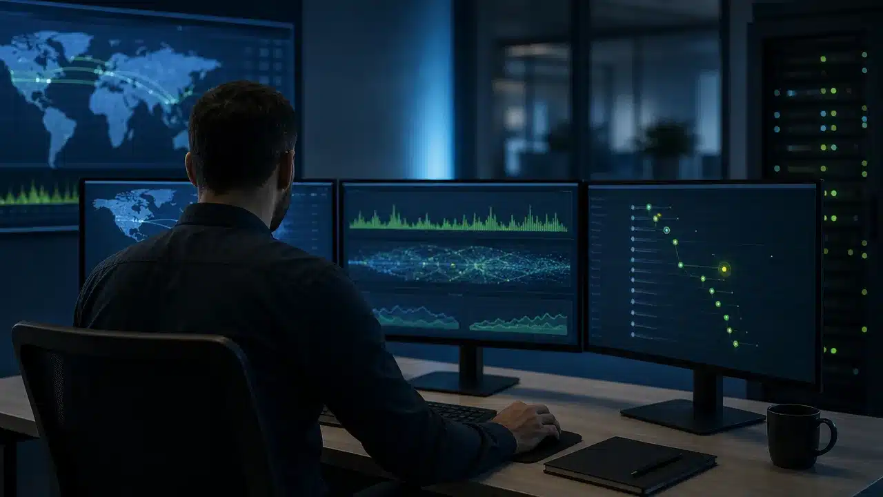Security analyst reviewing firewall management logs for signs of compromise after a critical PAN-OS advisory